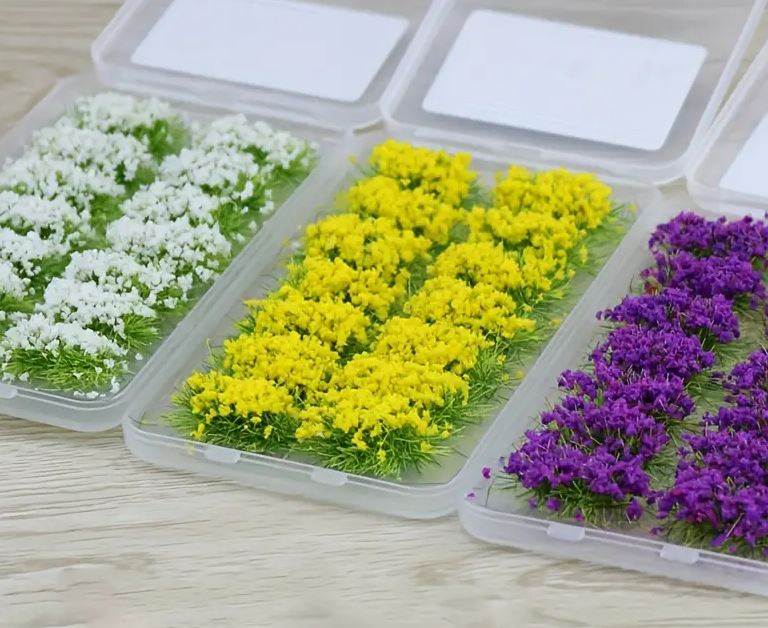 Miniature Flower Clusters - 5 Colours - (White, Pink, Red, Yellow, Purple)