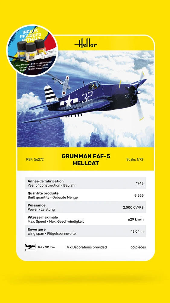 Heller 1/72 Starter Kit F6F Hellcat