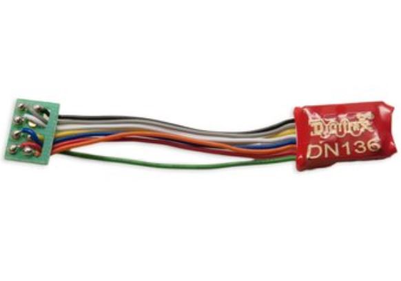 Digitrax DN136PS 1 Amp N/HO Scale Mobile Decoder with Short 8 pin Harness