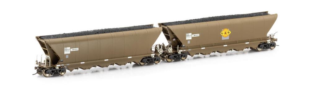 Auscision NCH-64 HO PHEH Coal Hopper, GWA Wagon Grime - 4 Car Pack