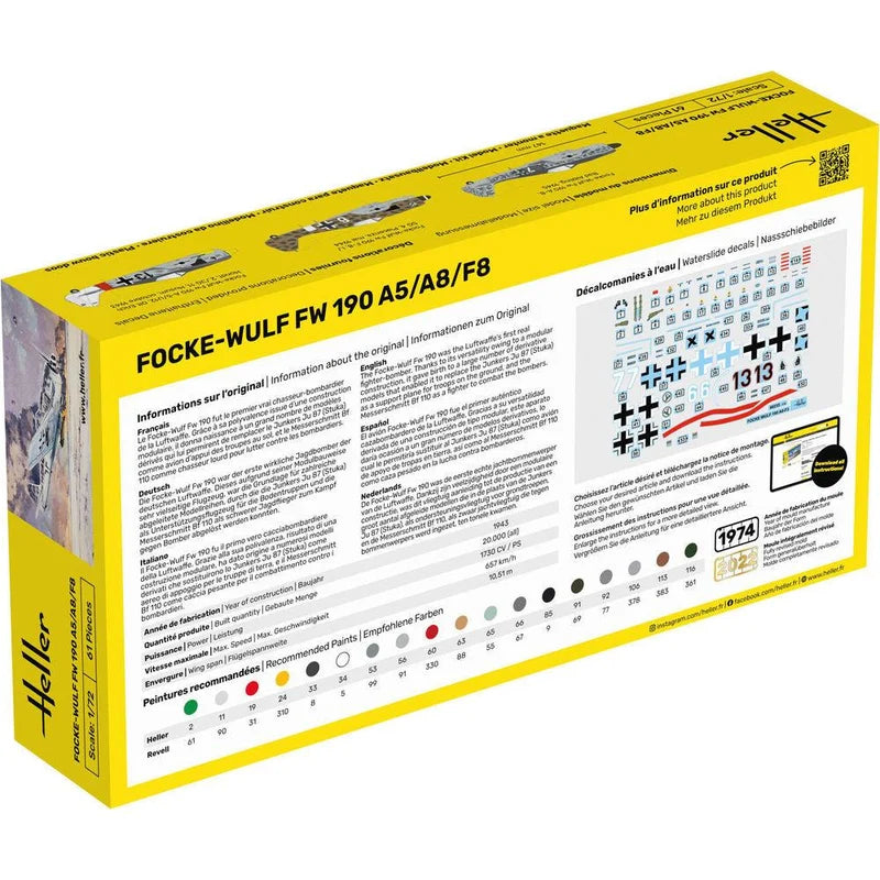 Heller 1/72 Starter Kit Focke Wulf Fw 190 A5/A8/F8