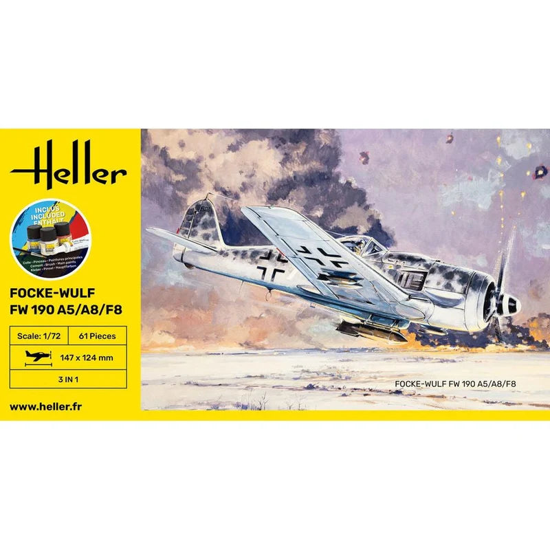 Heller 1/72 Starter Kit Focke Wulf Fw 190 A5/A8/F8