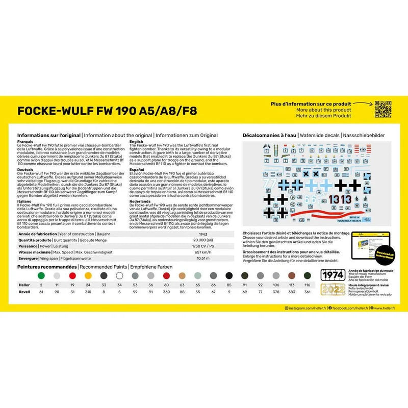 Heller 1/72 Starter Kit Focke Wulf Fw 190 A5/A8/F8
