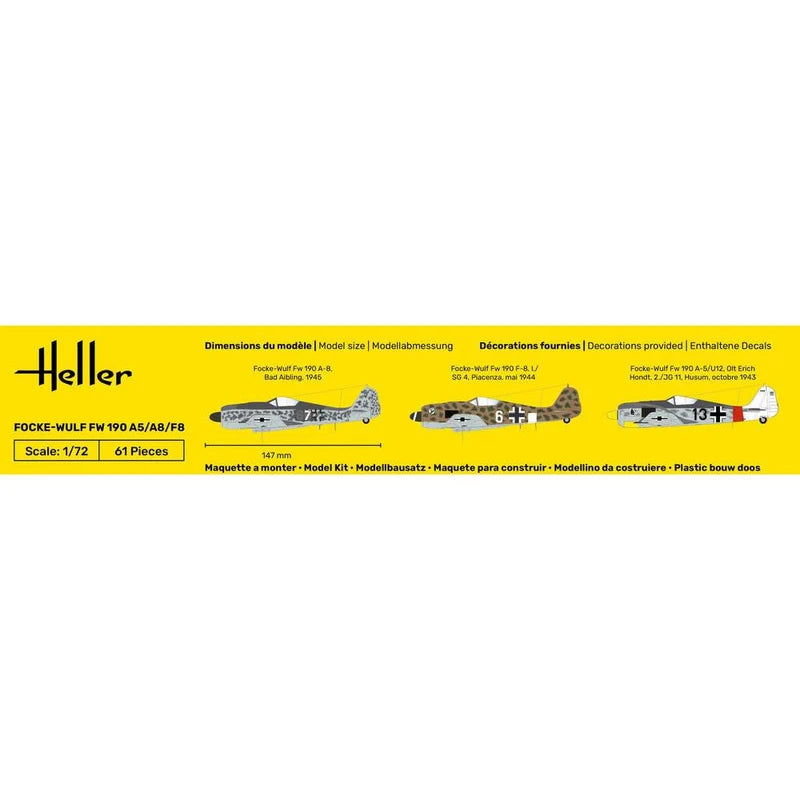 Heller 1/72 Starter Kit Focke Wulf Fw 190 A5/A8/F8
