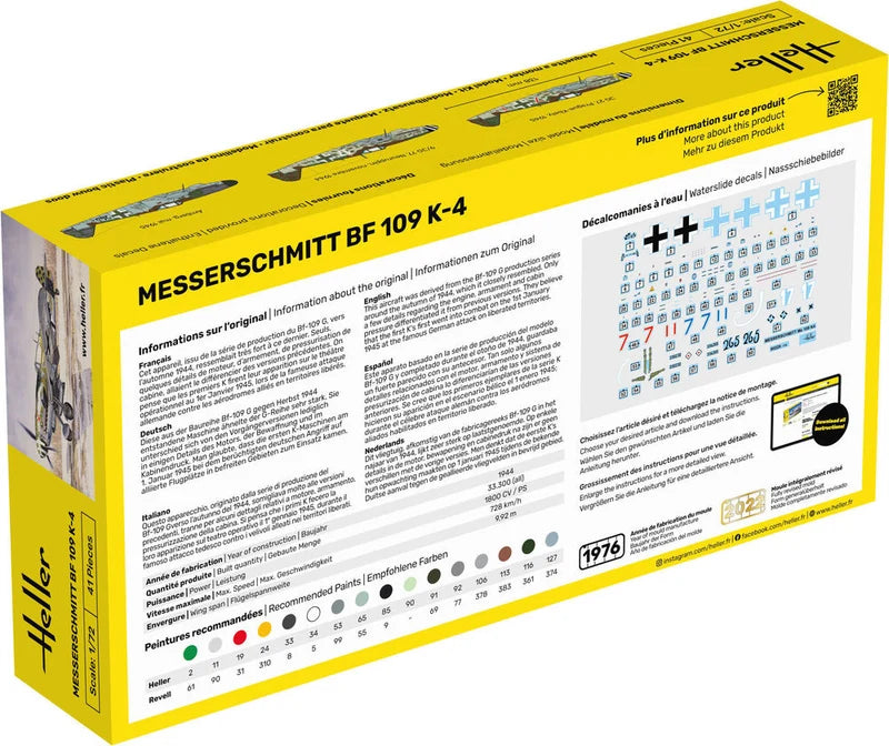Heller 1/72 Starter Kit Messerschmitt Bf 109 K-4