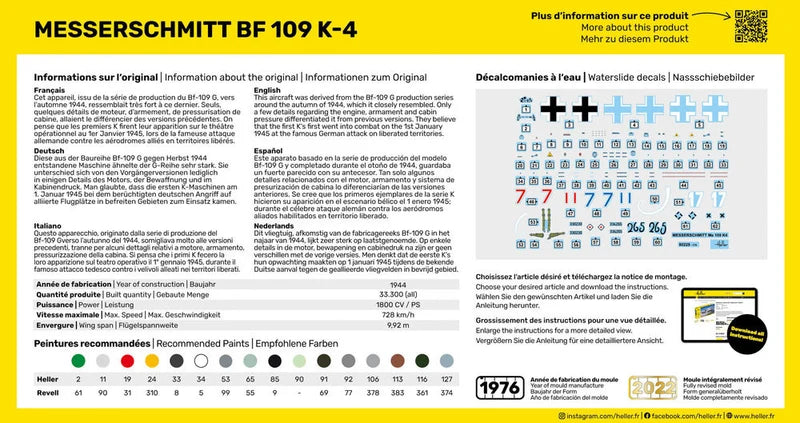 Heller 1/72 Starter Kit Messerschmitt Bf 109 K-4