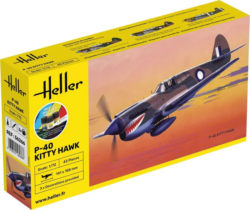 Heller 1/72 Starter Kit P-40E Kittyhawk RAAF