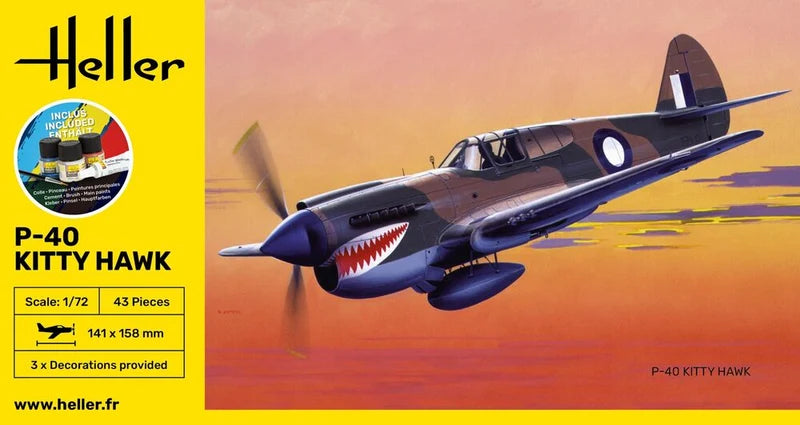 Heller 1/72 Starter Kit P-40E Kittyhawk RAAF