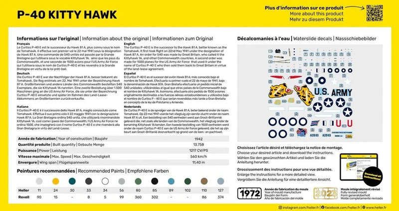 Heller 1/72 Starter Kit P-40E Kittyhawk RAAF