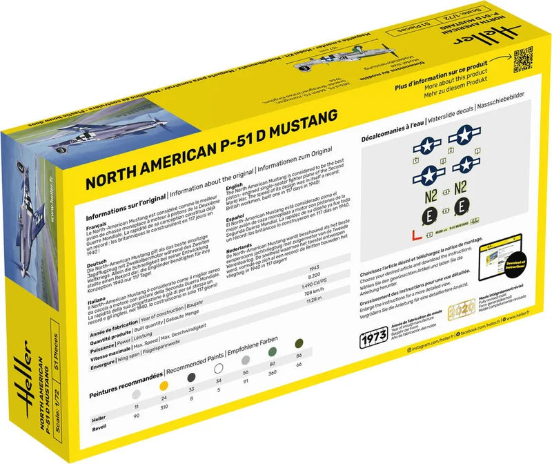 Heller 1/72 Starter Kit P-51D Mustang