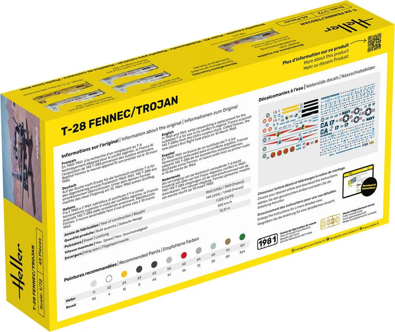 Heller 1/72 Starter Kit T-28 Fennec Trojan