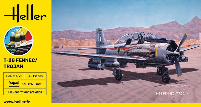 Heller 1/72 Starter Kit T-28 Fennec Trojan