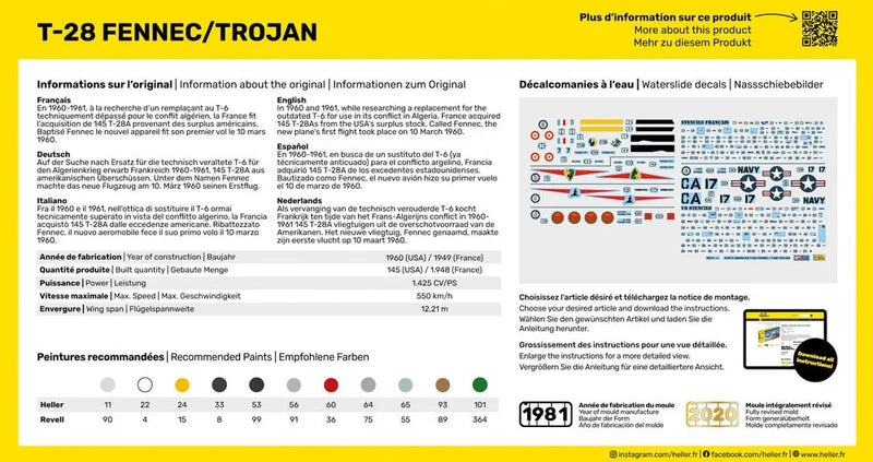 Heller 1/72 Starter Kit T-28 Fennec Trojan