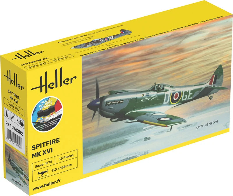 Heller 1/72 Starter Kit Supermarine Spitfire Mk.XVI