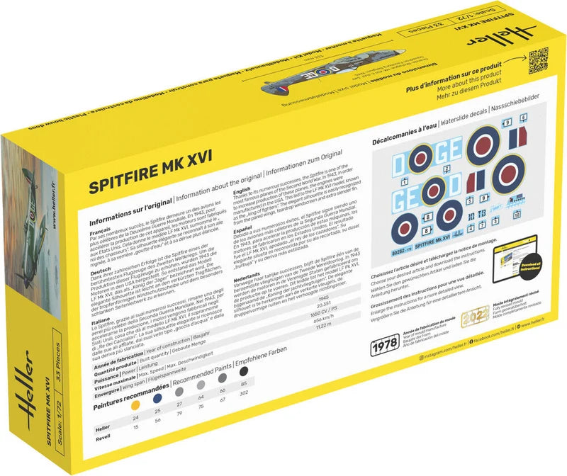 Heller 1/72 Starter Kit Supermarine Spitfire Mk.XVI