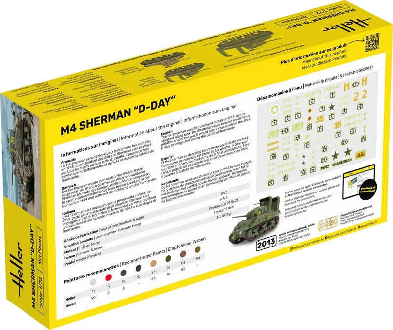 Heller 1/72 Starter Kit M4 Sherman D-Day