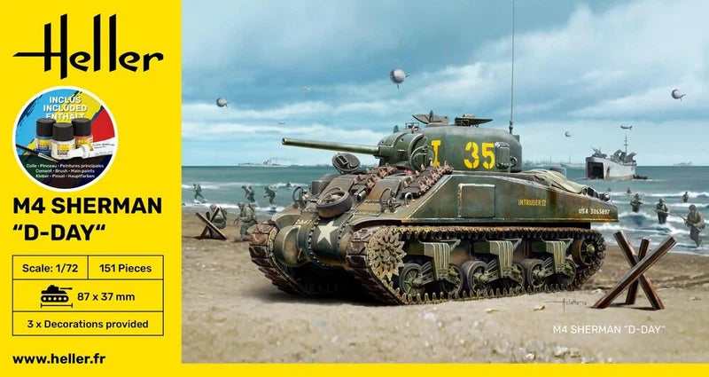 Heller 1/72 Starter Kit M4 Sherman D-Day