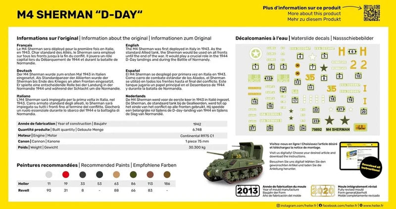 Heller 1/72 Starter Kit M4 Sherman D-Day