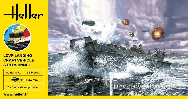 Heller 1/72 Starter Kit LCVP Landing Craft Vehicle & Personnel