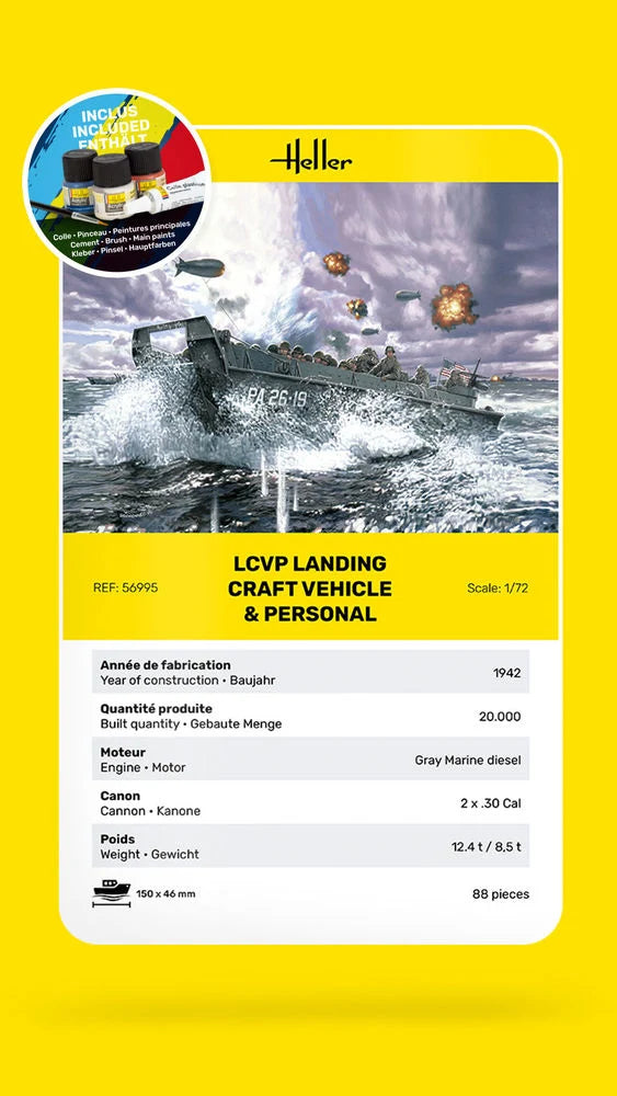 Heller 1/72 Starter Kit LCVP Landing Craft Vehicle & Personnel